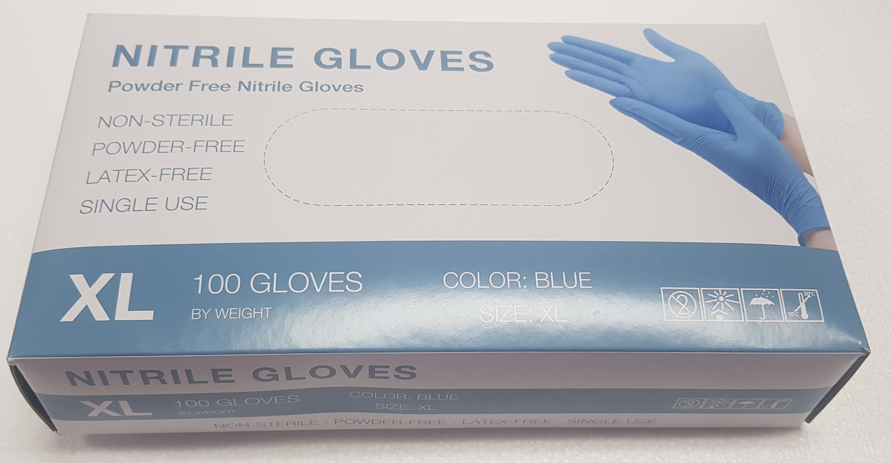 Gloves, Nitrile Powder Free, X-Large, Box of 100