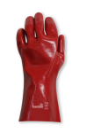 (image for) Acid Handling PVC Gloves, 27cm, Red, Single Dipped, Cotton Lined, X Large - Size 10 (Pair)