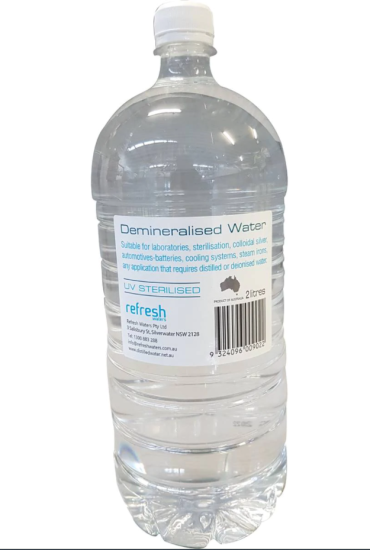 (image for) Demineralised Water, UV Sterilised, 2L