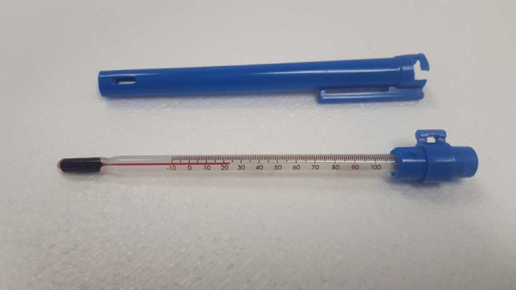 (image for) Thermometer, Pocket Style, 155mm, Blue Lo Tox, -10/110°C