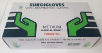 (image for) Gloves, Vinyl, Powder Free, Medium, Box of 100