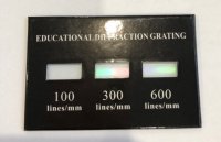 (image for) Diffraction Grating, Slide, 3 Gratings (100, 300 & 600 lines/mm)