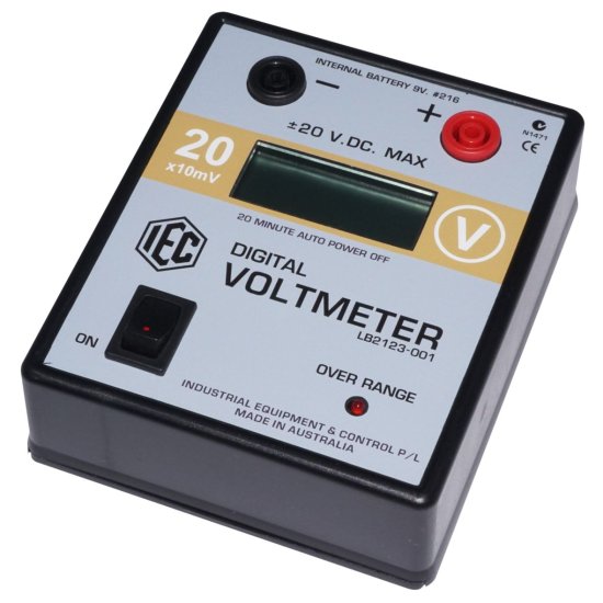 (image for) Voltmeter, Digital, LCD, +/- 20V DC