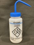 (image for) Wash Bottle, Labelled, Ethyl Alcohol (Ethanol), 500ml, Blue