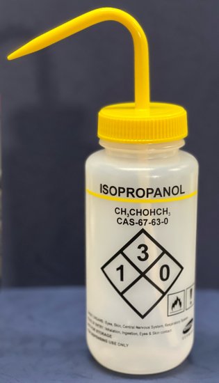 (image for) Wash Bottle, Labelled, Isopropanol, 500ml, Yellow