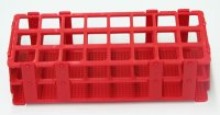 (image for) Rack for 25mm Test Tubes, Plastic, 24 places (Red)