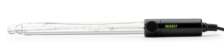 (image for) Combined glass pH electrode, double junction, refillable, BNC connector, 1 m cable