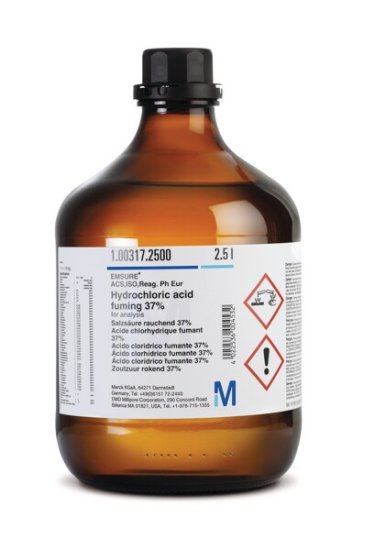 (image for) Hydrochloric Acid, Fuming, 37%, 1L