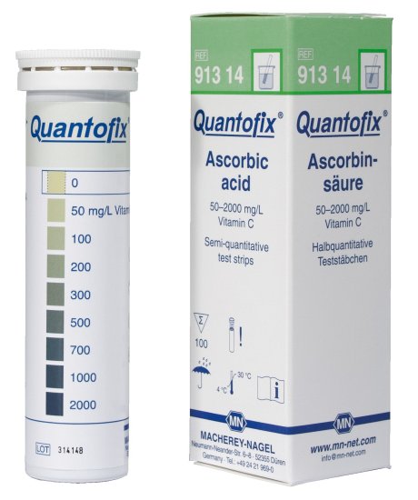 (image for) Ascorbic Test Strips, Quantofix, 0-2,000ppm, 100 Tests