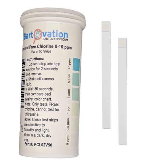 (image for) Free Chlorine (Low Level) Test Strips, 0-10ppm, Vial of 50
