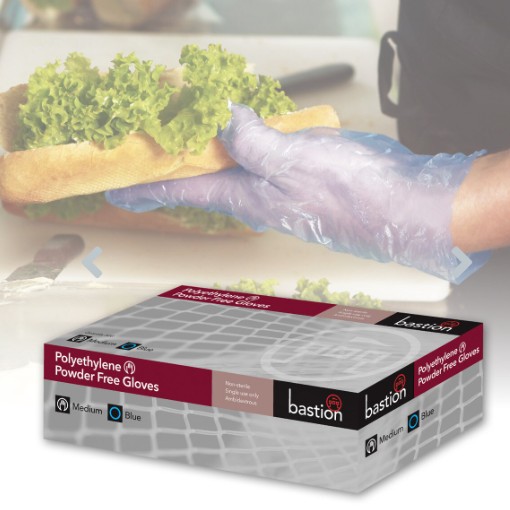 (image for) Gloves, Polyethylene, Blue, Embossed, Extra Large, Pack of 500