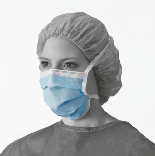 (image for) Face Mask, Surgical, Polypropylene, Disposable, Blue, with Ties, 50pk