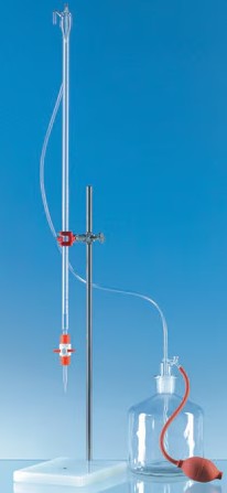 (image for) BRAND® Compact Automatic BLAUBRAND® Burette, (without support/clamp), 50ml with 1L PE-LD Bottle