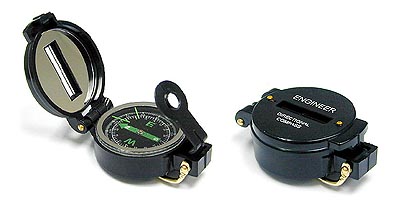(image for) Compass, Magnetic, Liquid filled Orienteering W/Lens