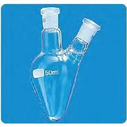 (image for) Flask, Pear Shaped, Two Necked, 14/23, 50ml